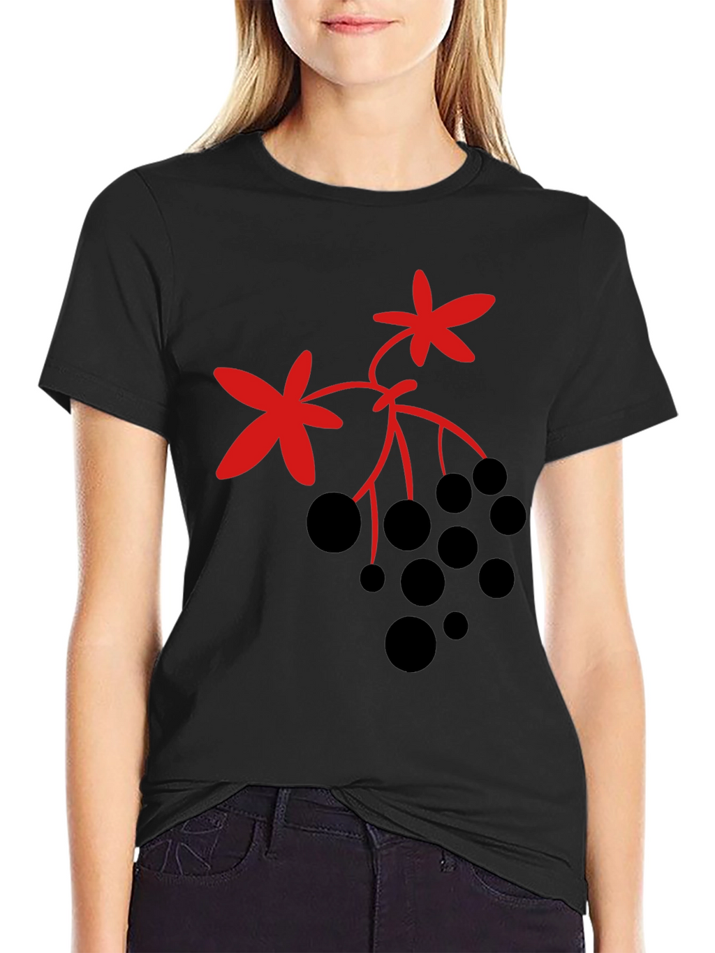 Berry Design Black T-Shirt