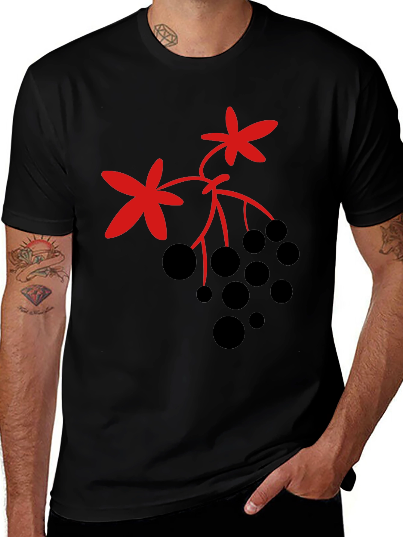 Berry Design Black T-Shirt