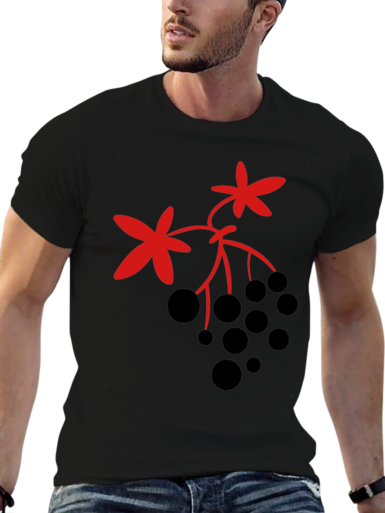 Berry Design Black T-Shirt