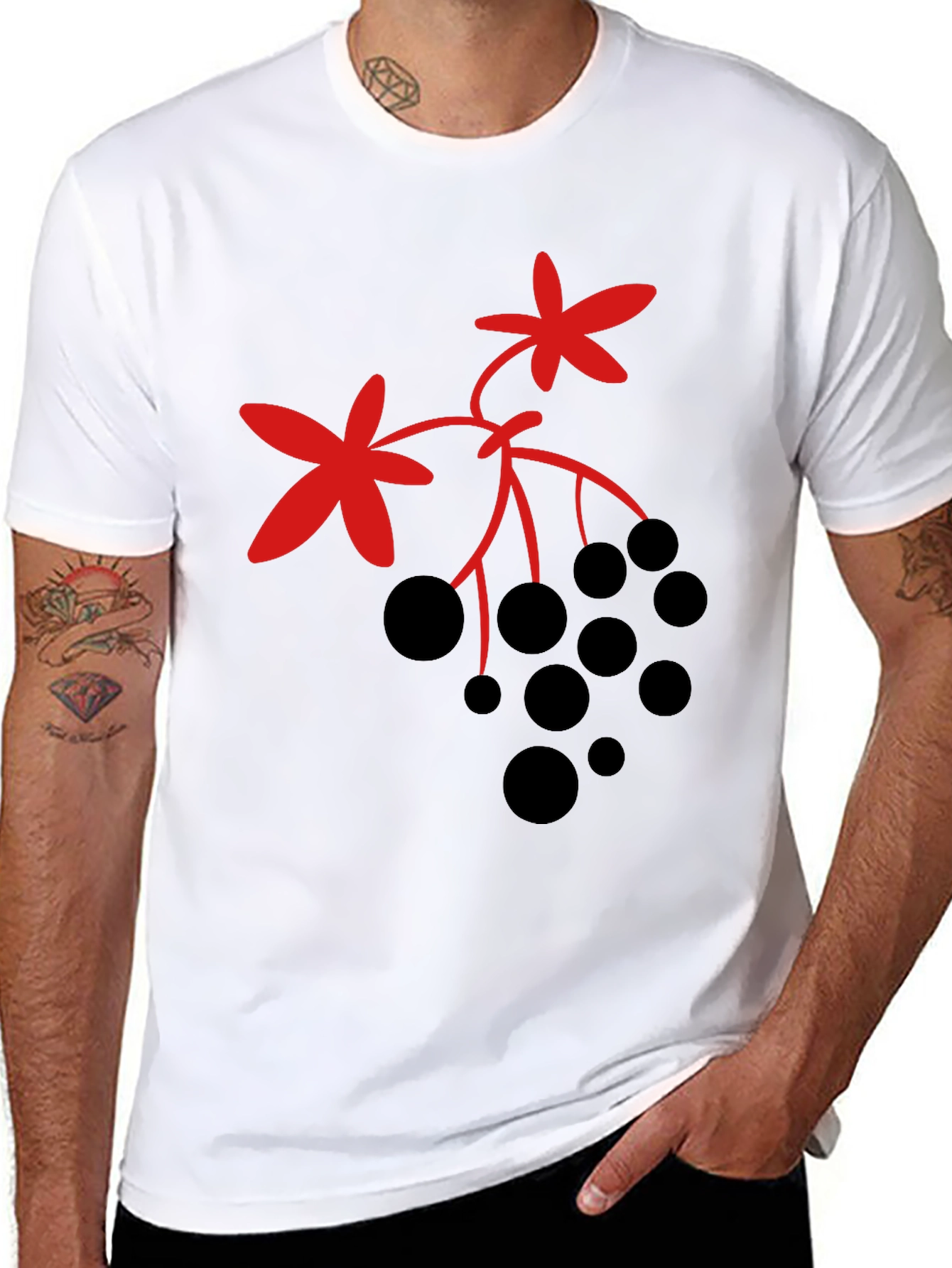 Berry Design Black T-Shirt