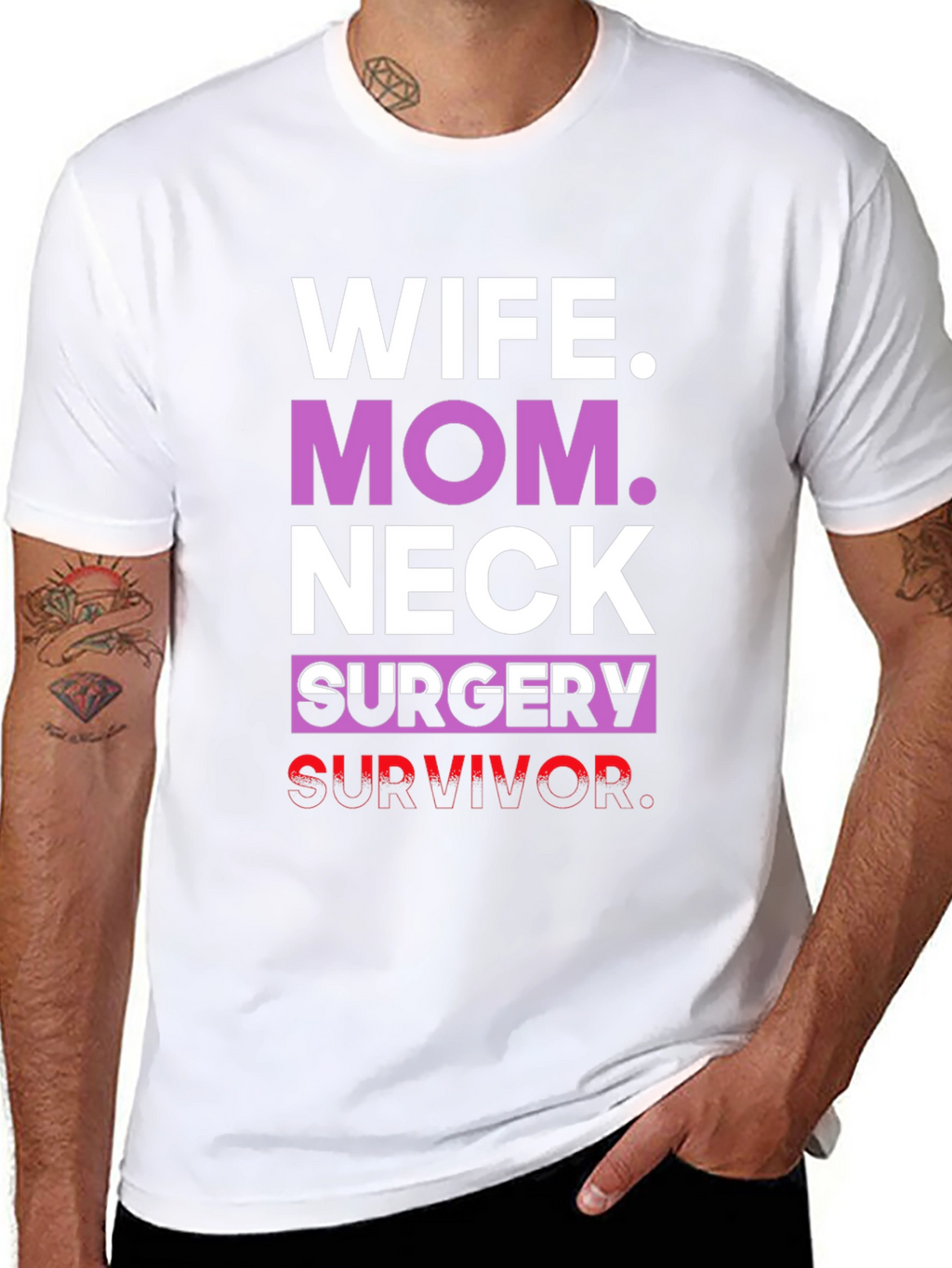 Wife Mom Neck Surgery Survivor Graphic Tee