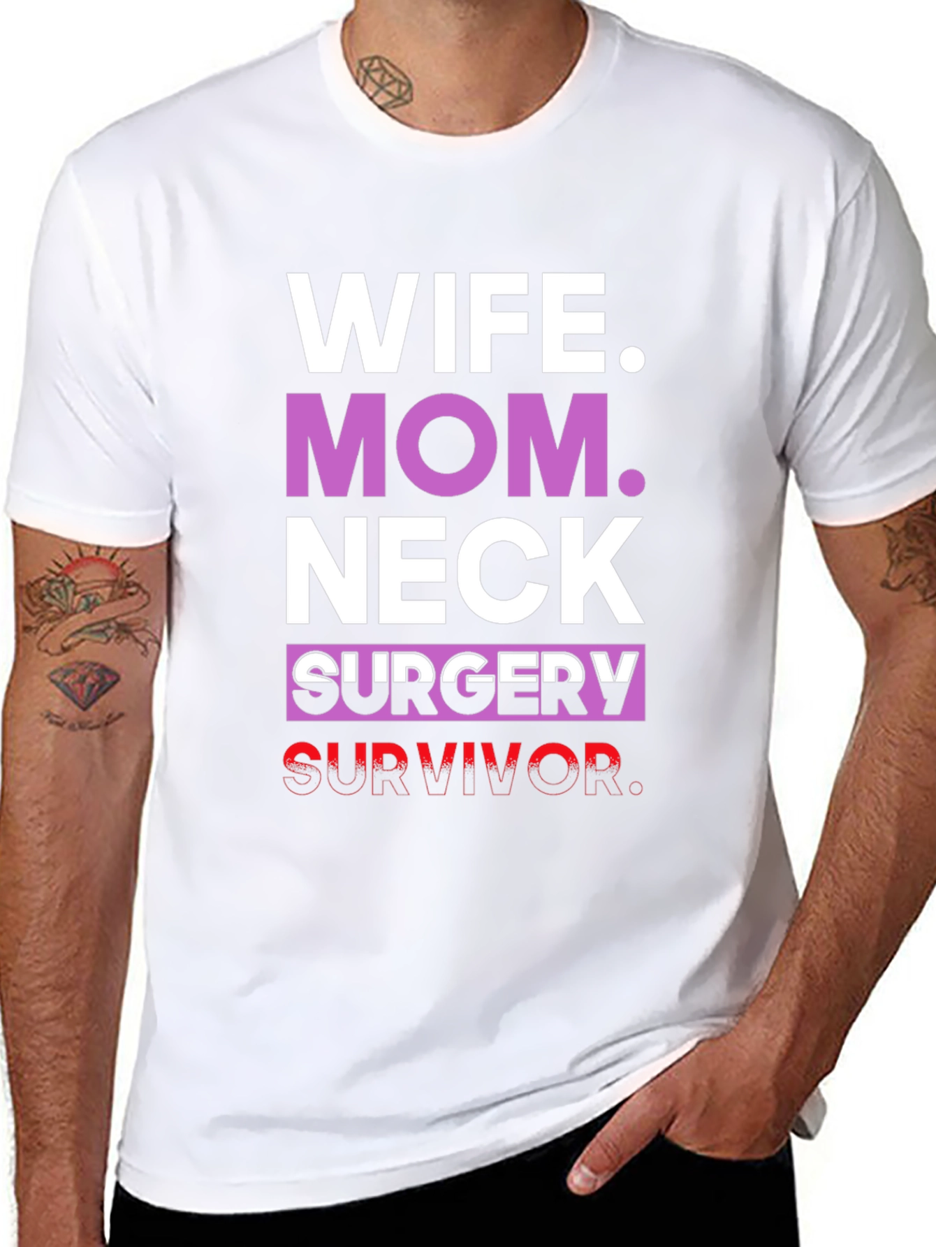 Wife Mom Neck Surgery Survivor Graphic Tee
