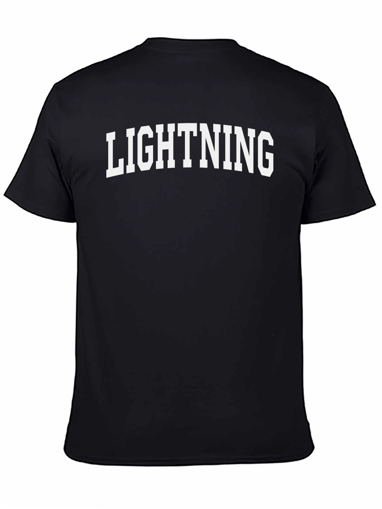 Lightning Bold White Text on Black T-Shirt