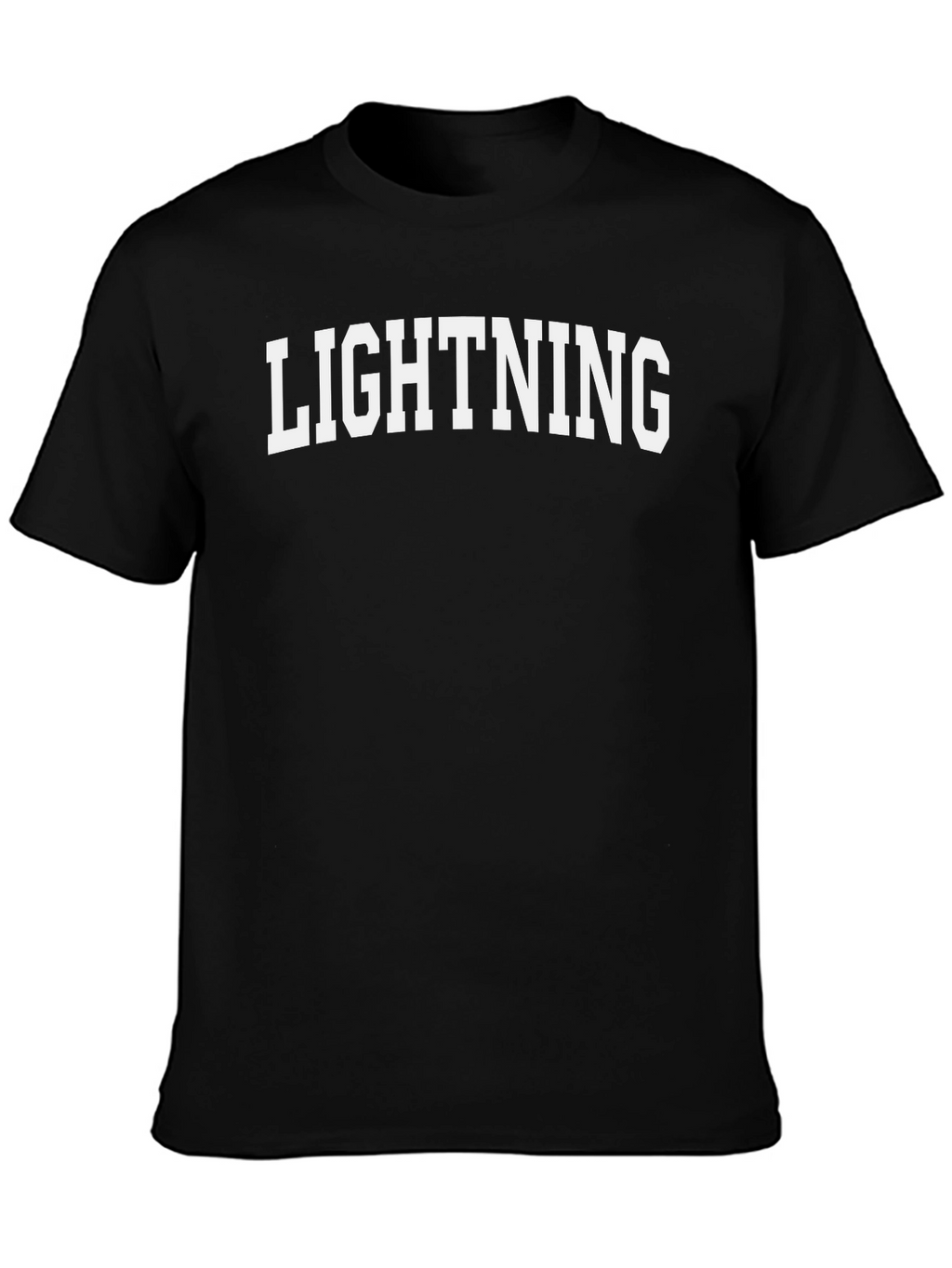 Lightning Bold White Text on Black T-Shirt