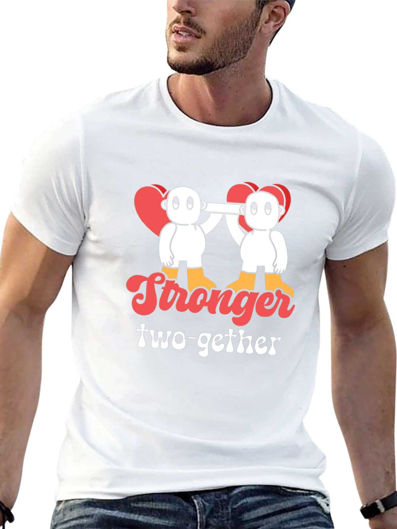 Stronger Together Graphic Tee - Black Cotton Blend