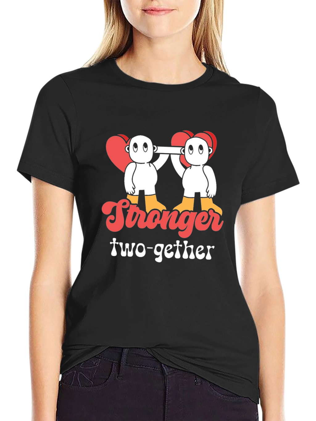 Stronger Together Graphic Tee - Black Cotton Blend