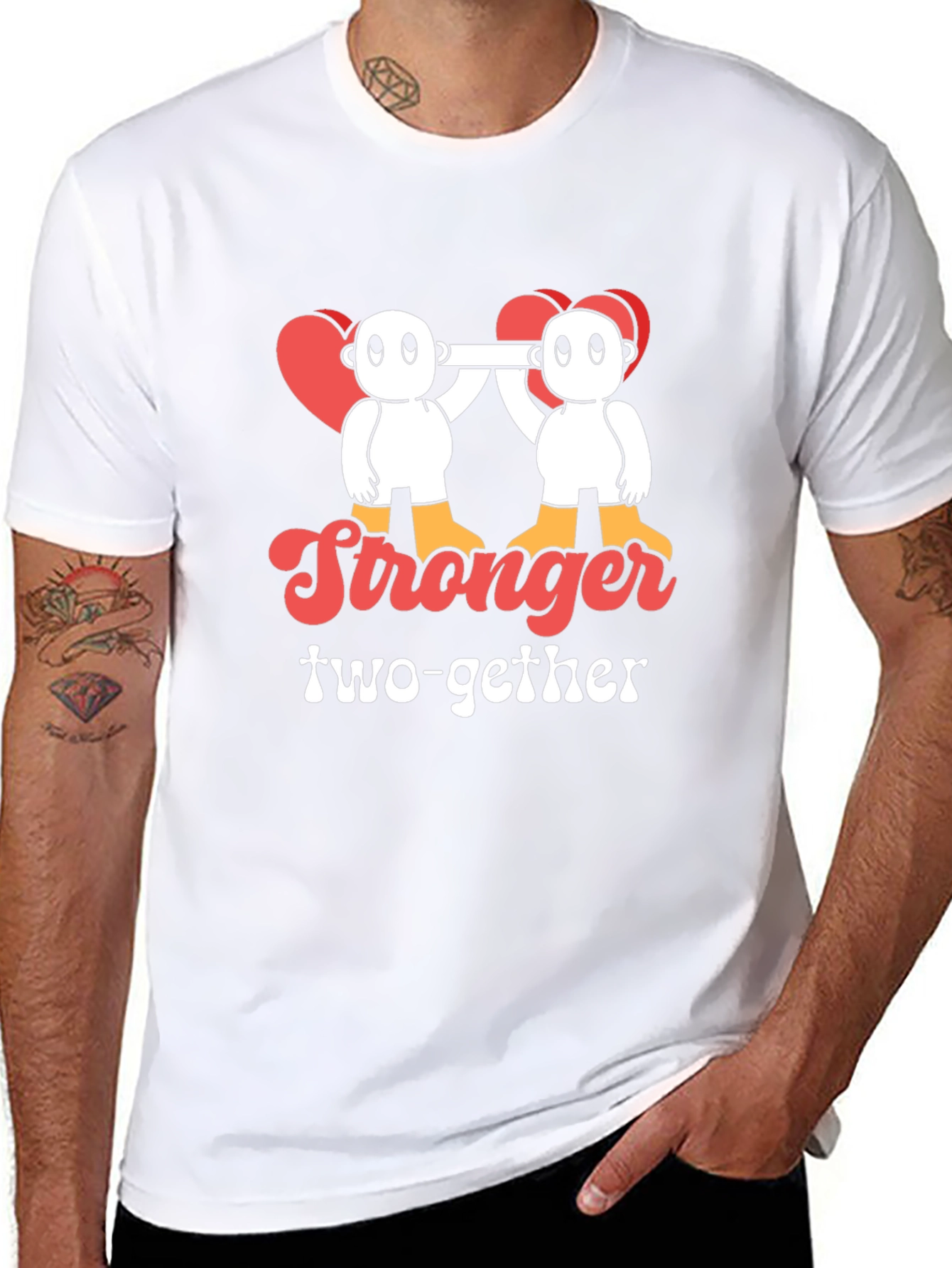 Stronger Together Graphic Tee - Black Cotton Blend