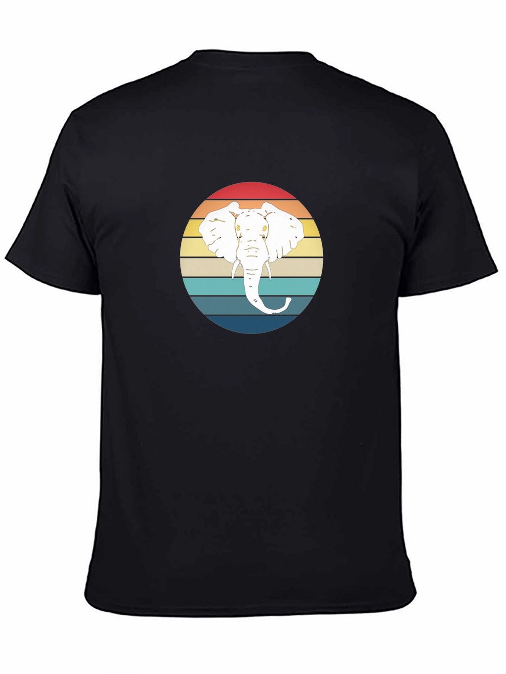 Elephant Sunset Graphic Tee - Black Cotton T-Shirt