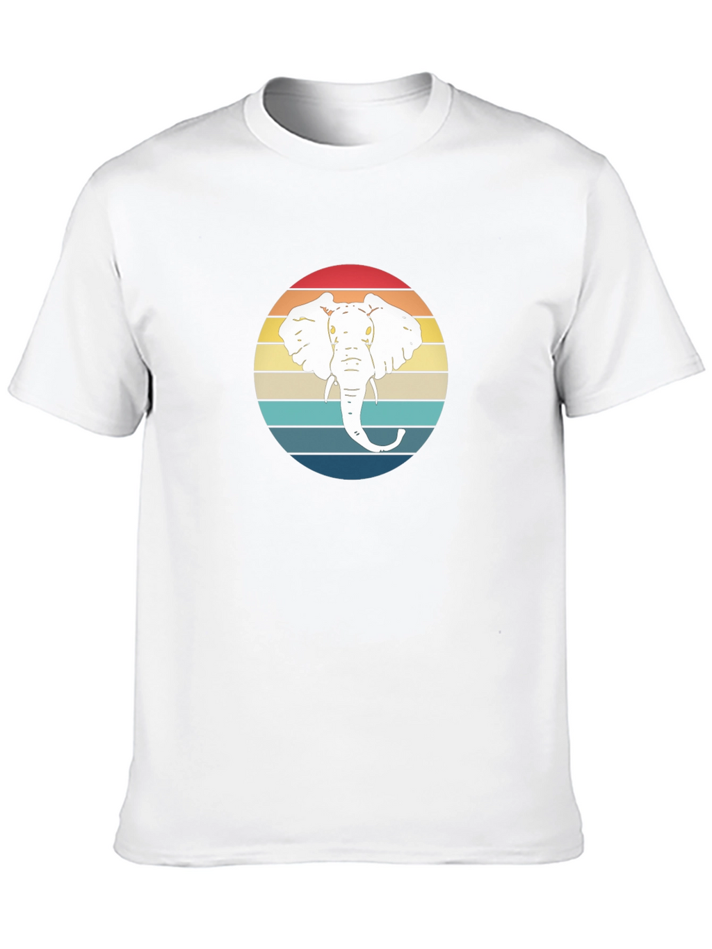 Elephant Sunset Graphic Tee - Black Cotton T-Shirt