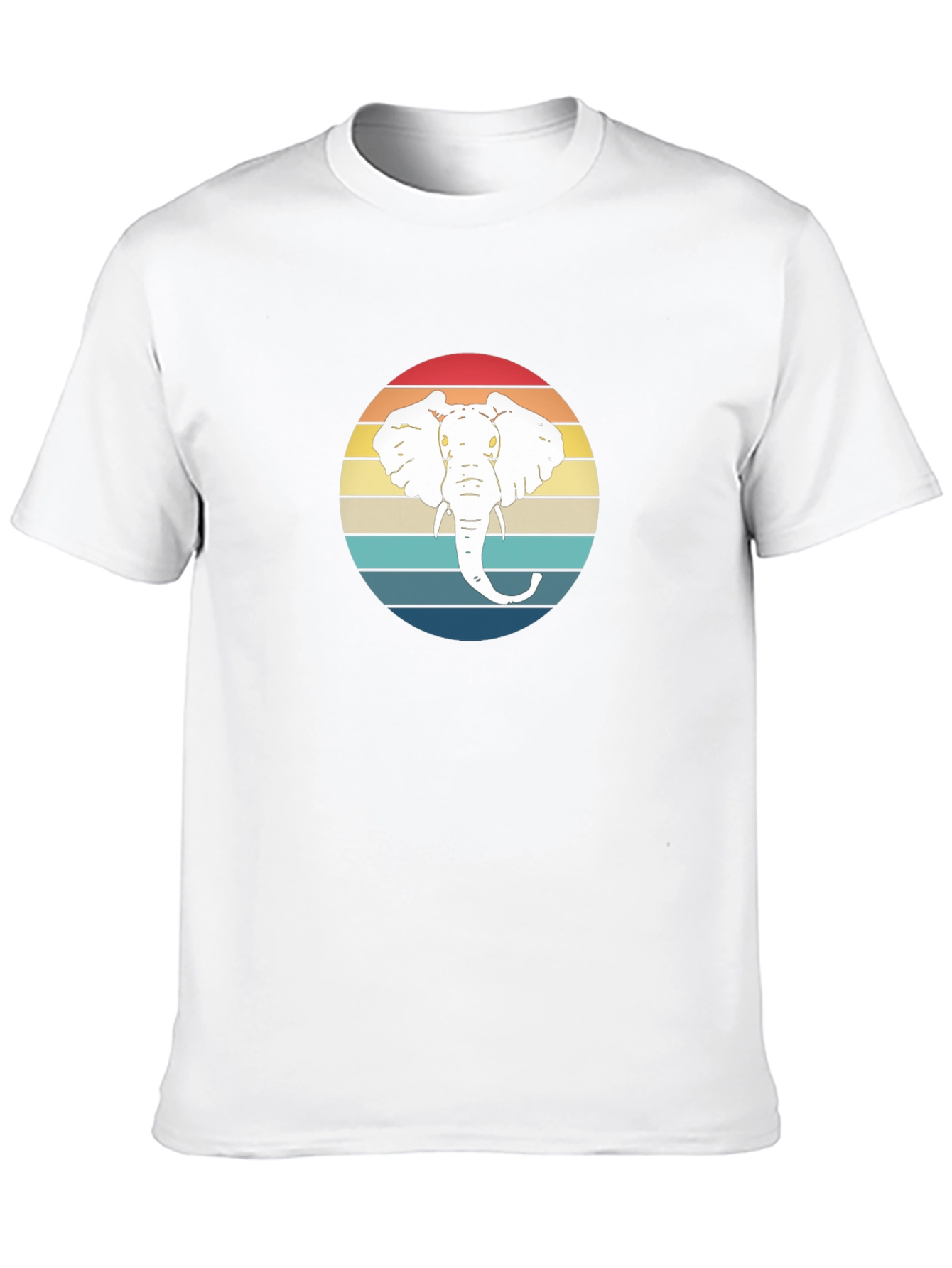 Elephant Sunset Graphic Tee - Black Cotton T-Shirt
