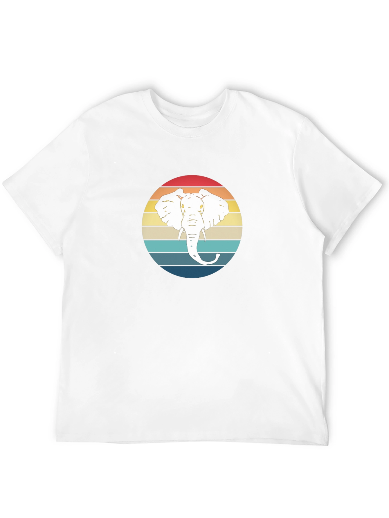Elephant Sunset Graphic Tee - Black Cotton T-Shirt