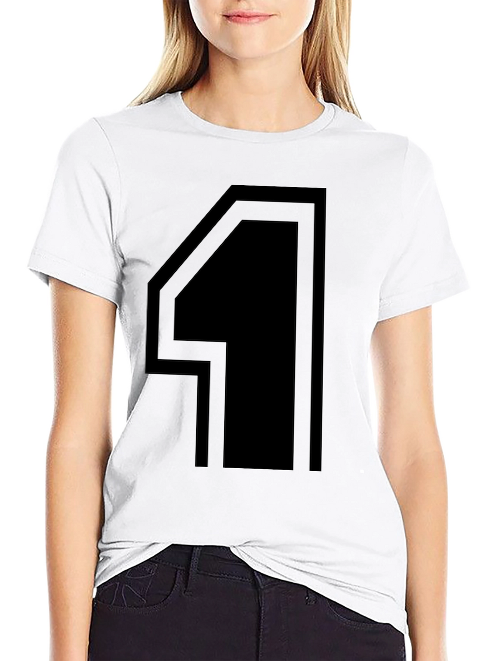 Modern Number 4 Graphic Tee - Black Cotton T-Shirt