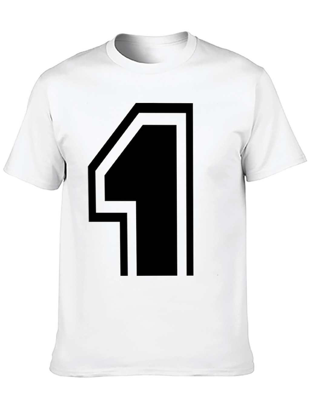 Modern Number 4 Graphic Tee - Black Cotton T-Shirt