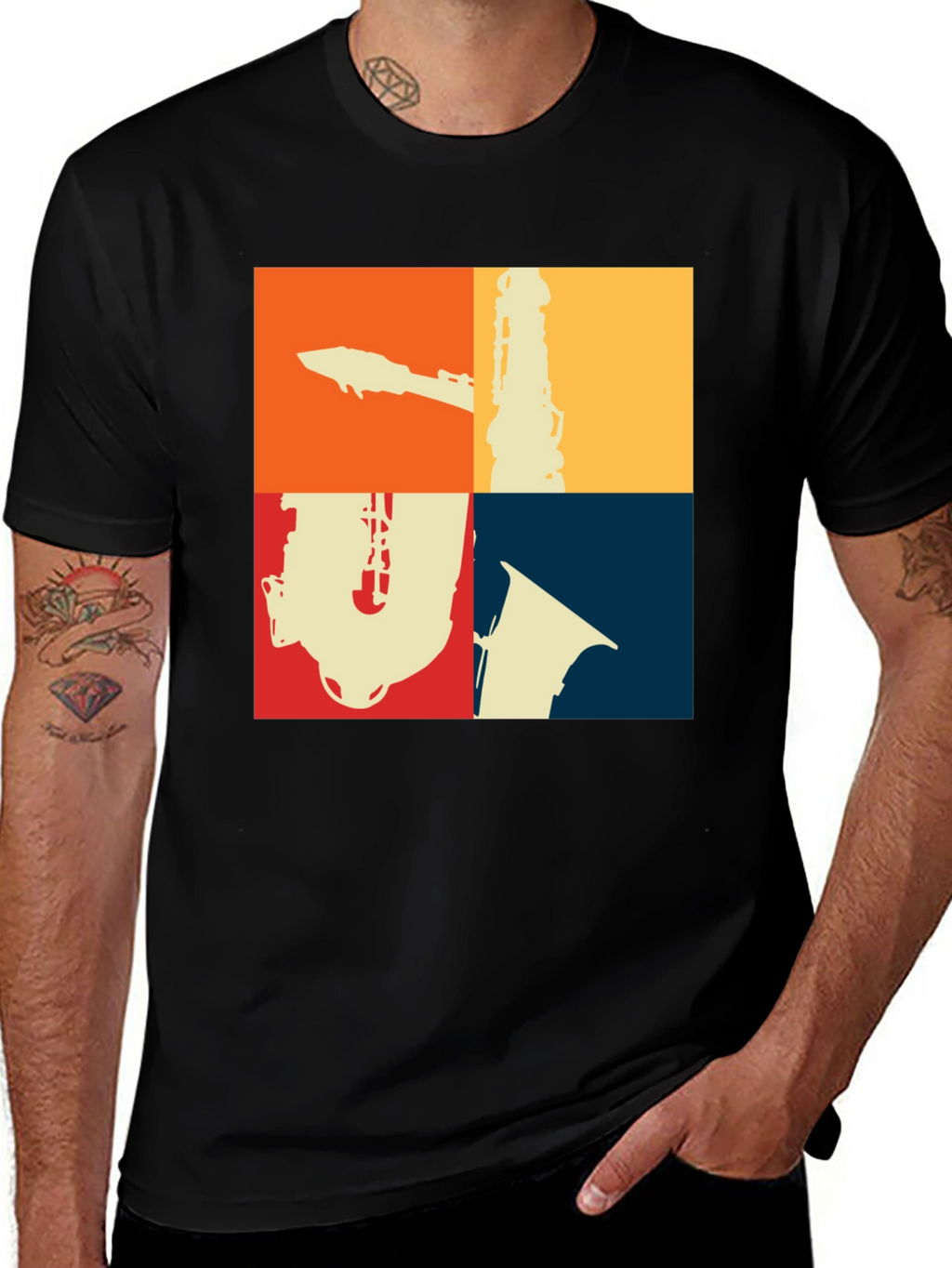 Retro Saxophone Instrument Graphic T-Shirt