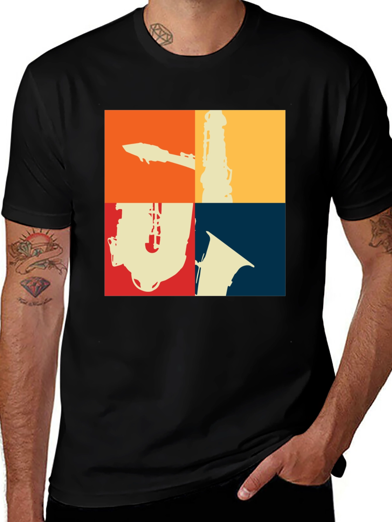 Retro Saxophone Instrument Graphic T-Shirt