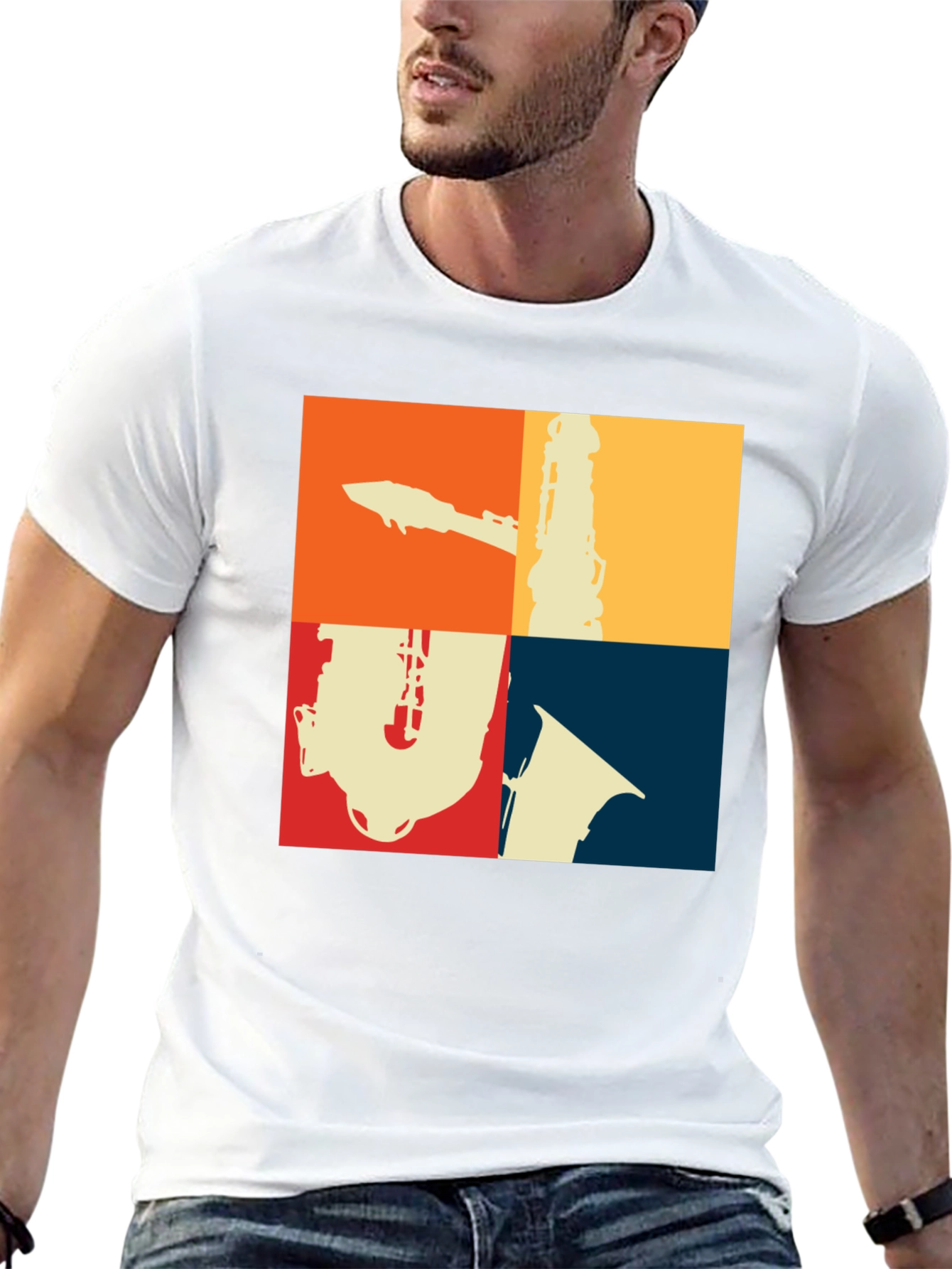 Retro Saxophone Instrument Graphic T-Shirt