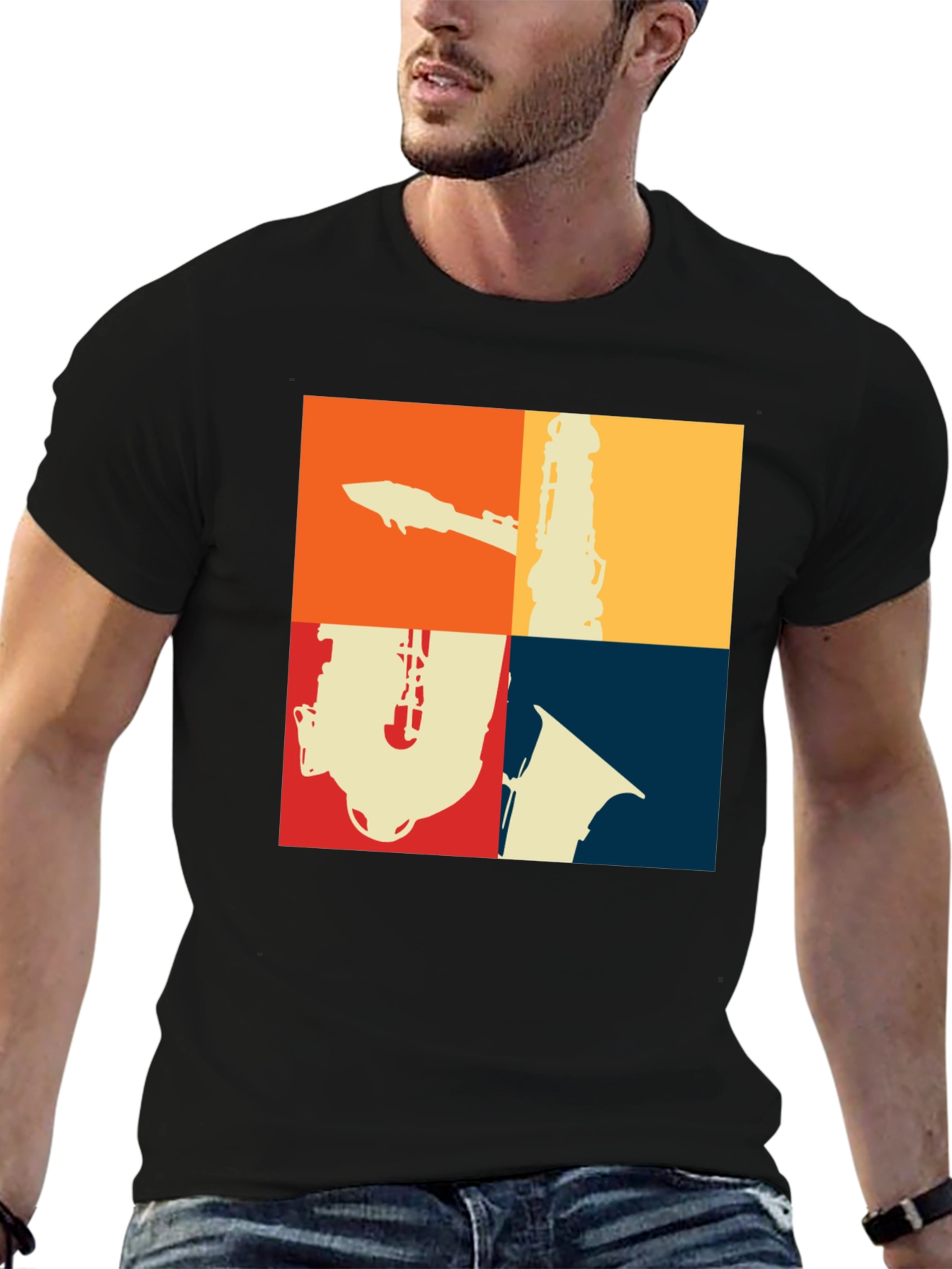 Retro Saxophone Instrument Graphic T-Shirt