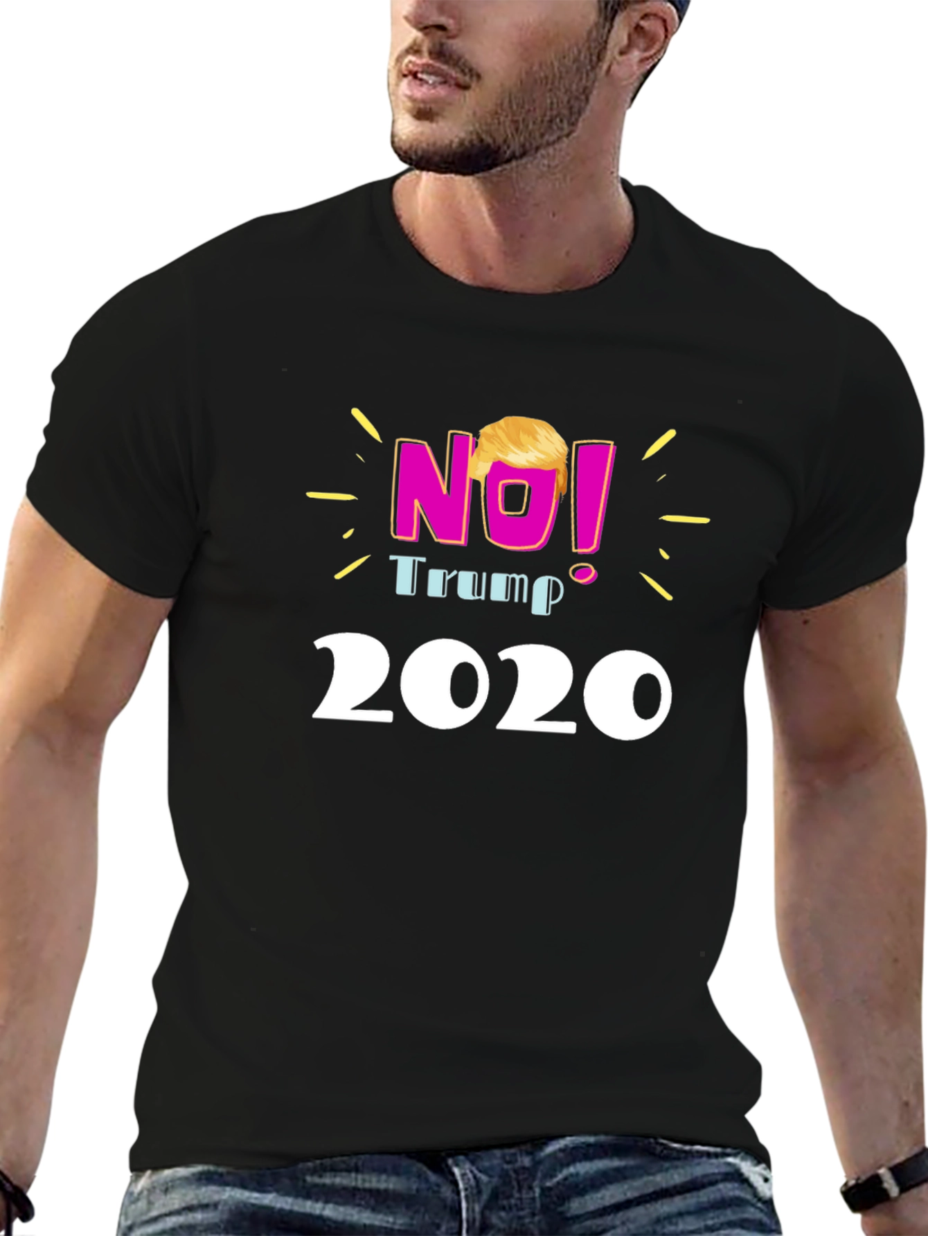 No! Trump 2020 Black T-Shirt