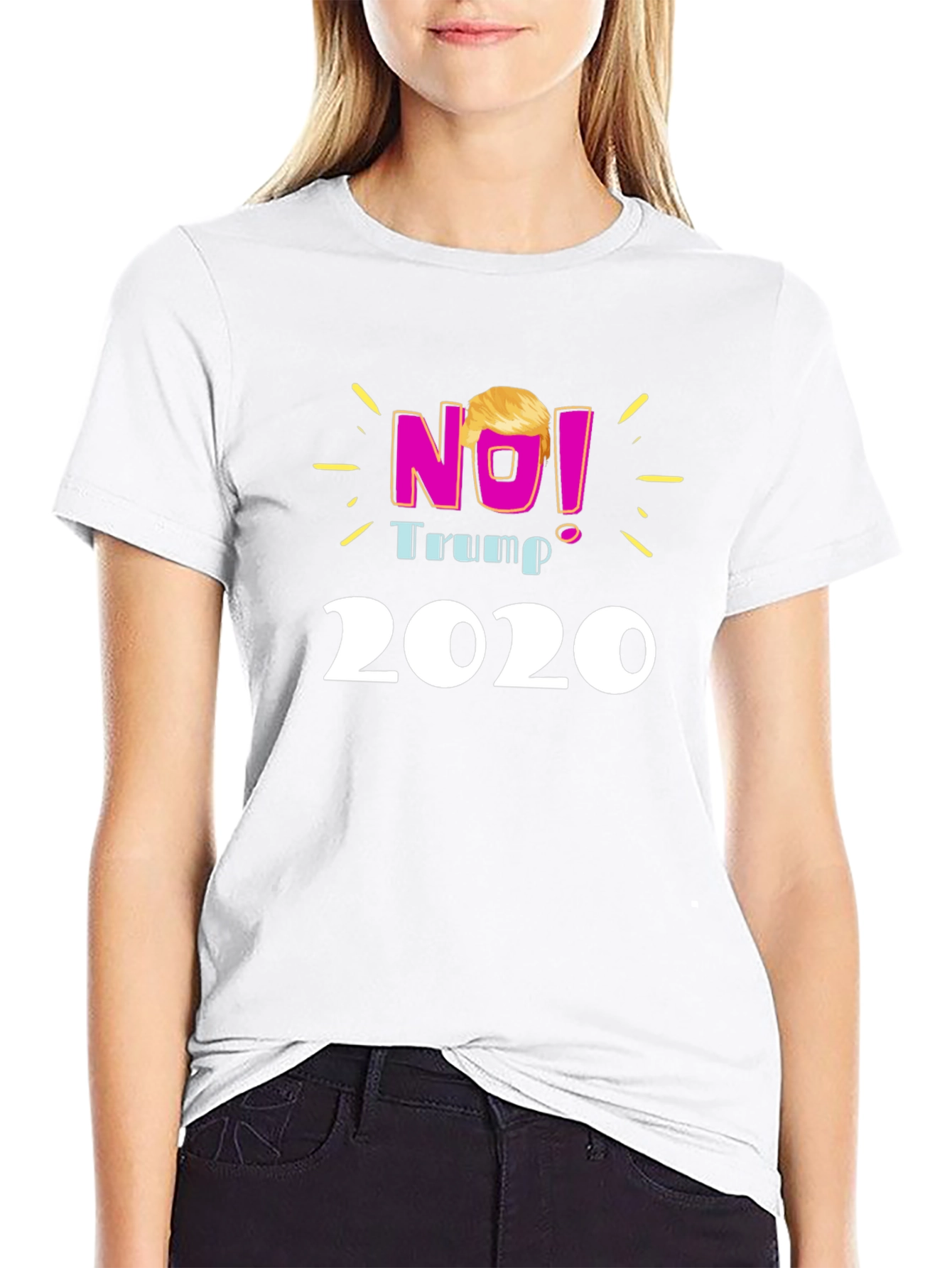 No! Trump 2020 Black T-Shirt