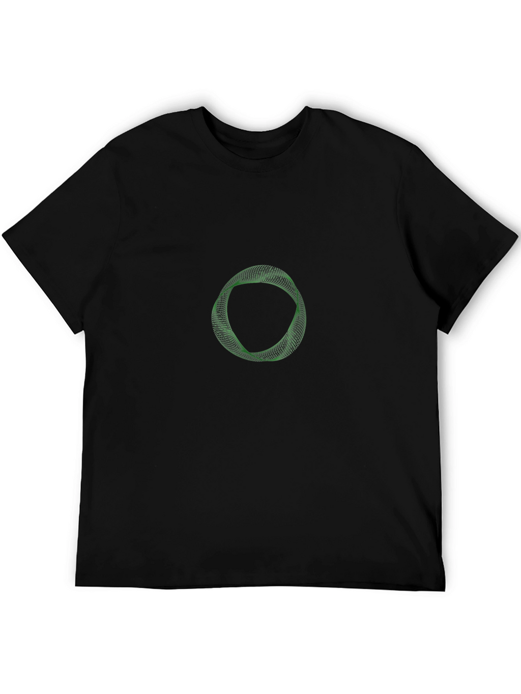 Geometric Mobius Strip Graphic Tee - Black