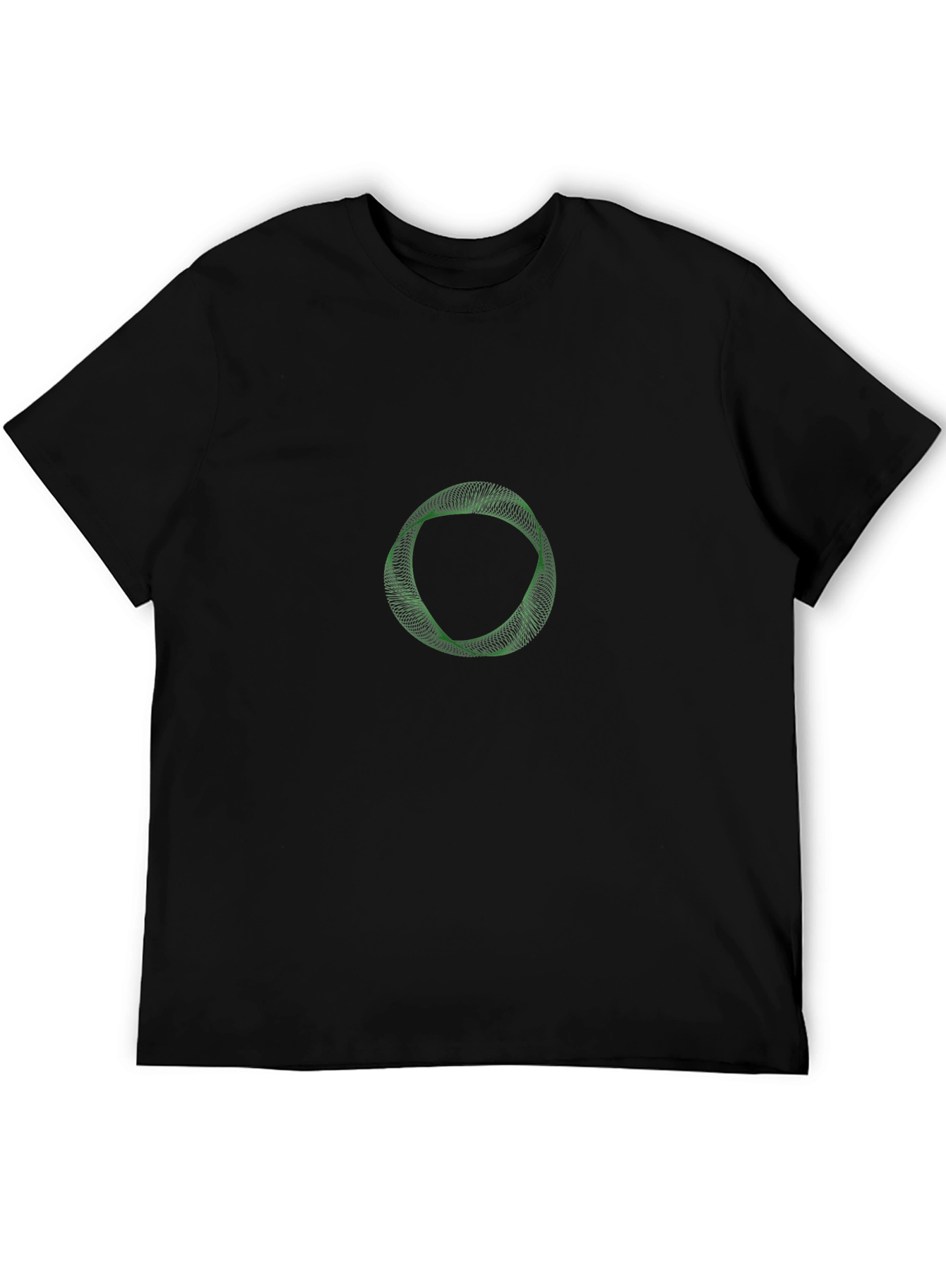 Geometric Mobius Strip Graphic Tee - Black