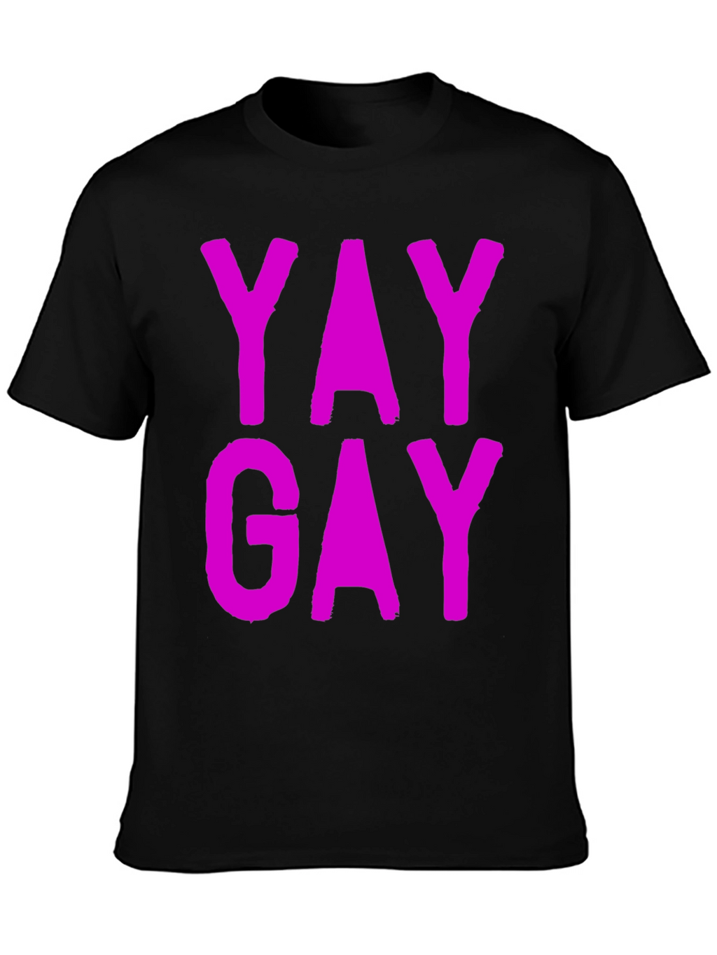 Yay Gay Black Cotton T-Shirt - Prideful Statement Tee