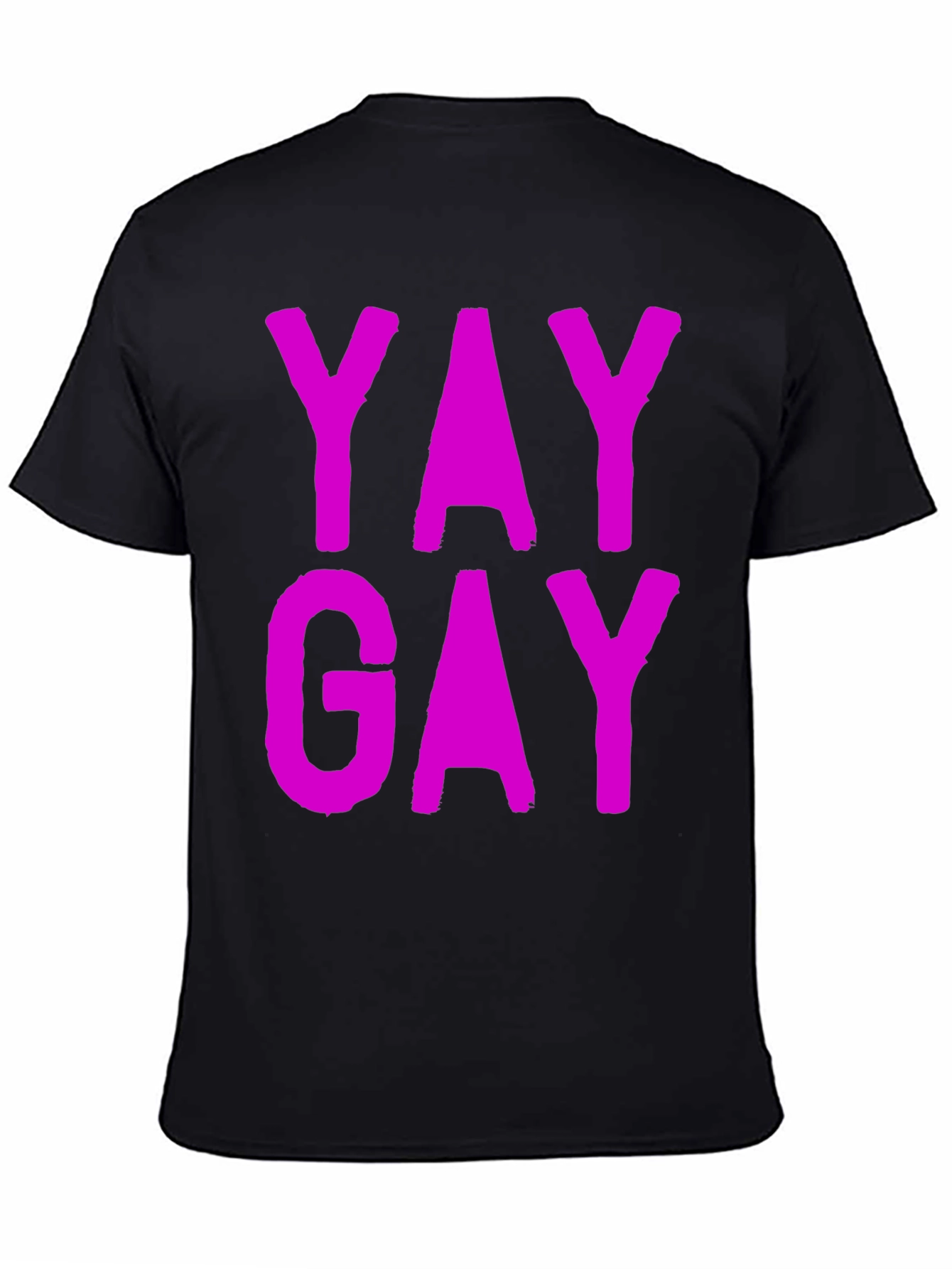 Yay Gay Black Cotton T-Shirt - Prideful Statement Tee