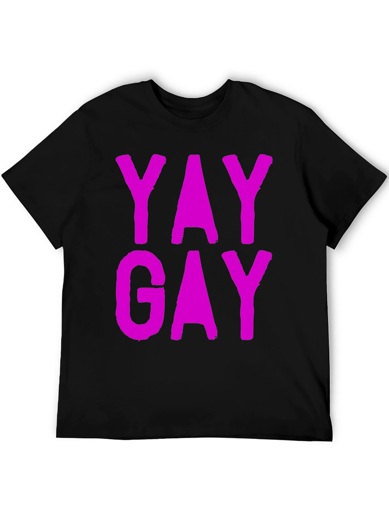 Yay Gay Black Cotton T-Shirt - Prideful Statement Tee