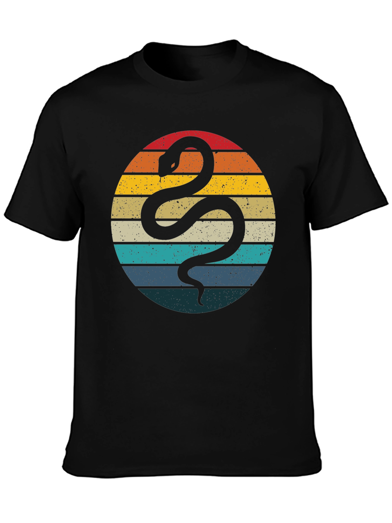 Retro Snake Graphic Tee - Vintage Style Mens T-Shirt