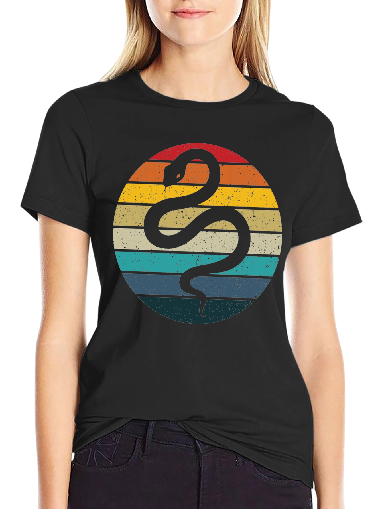 Retro Snake Graphic Tee - Vintage Style Mens T-Shirt