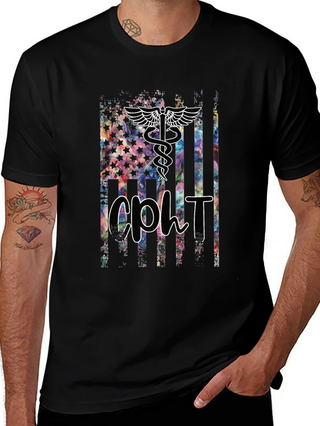 CPHT American Flag Graphic Tee - Black