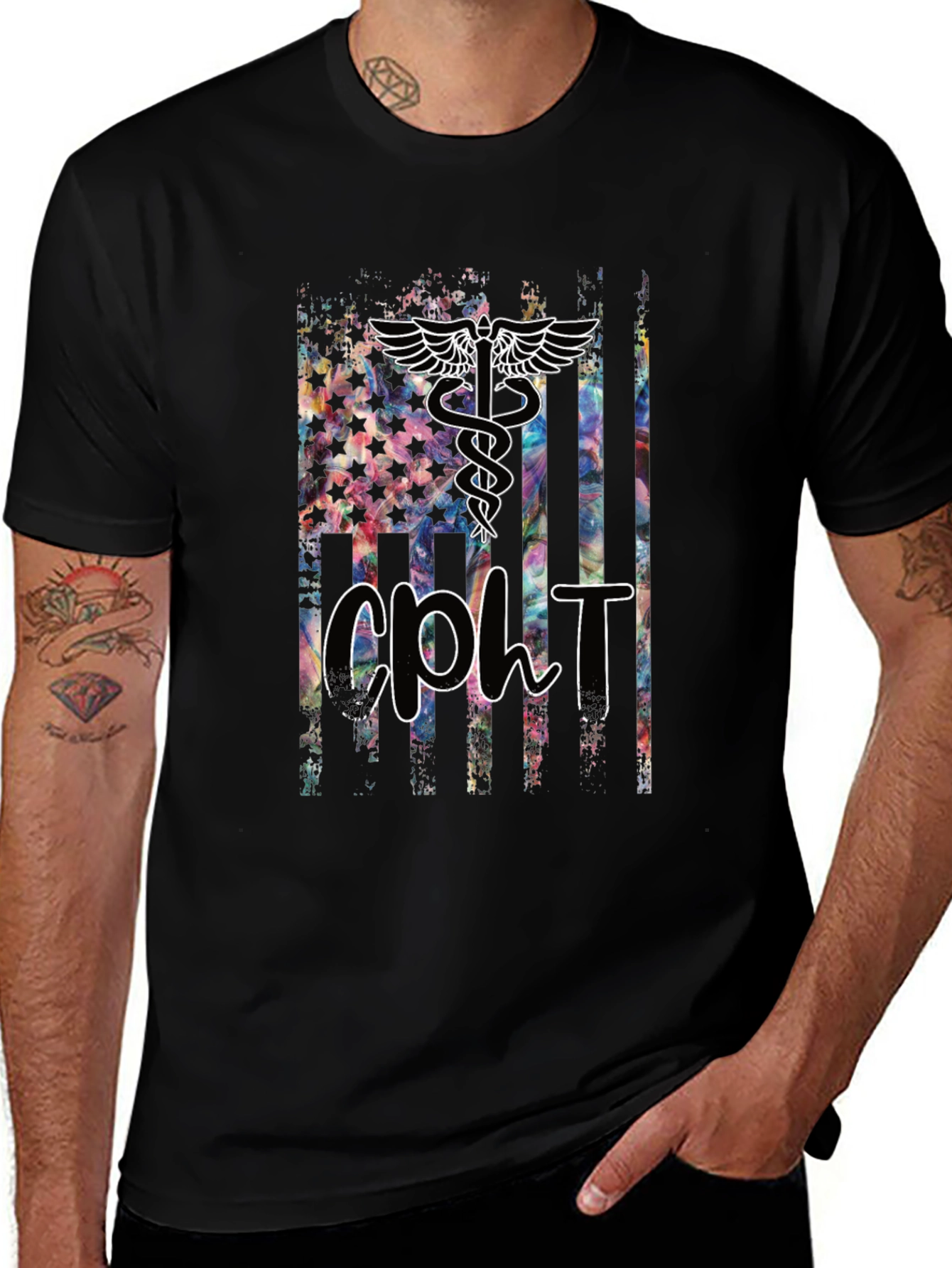 CPHT American Flag Graphic Tee - Black
