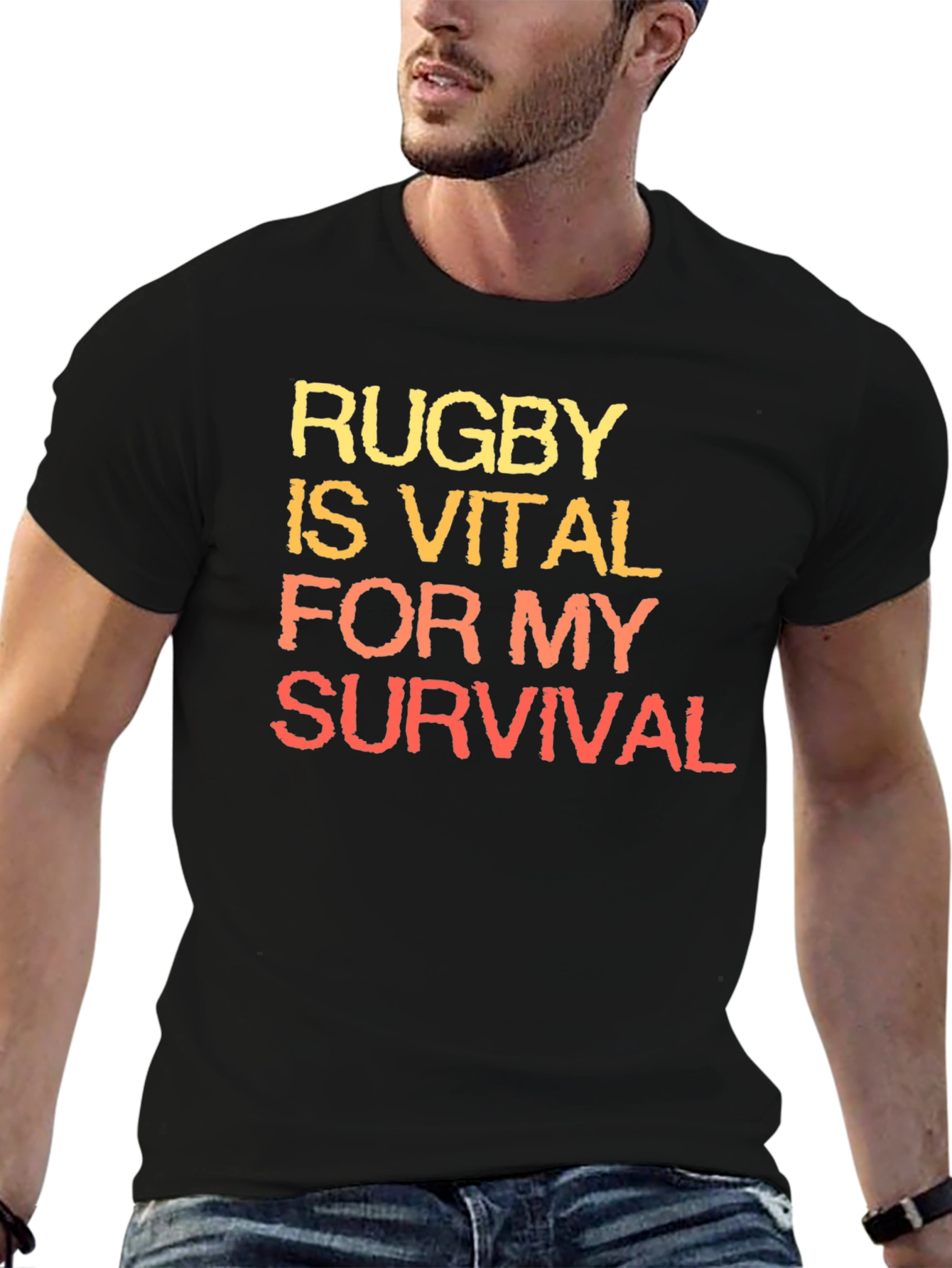 Rugby is Vital T-Shirt | Black Graphic Tee