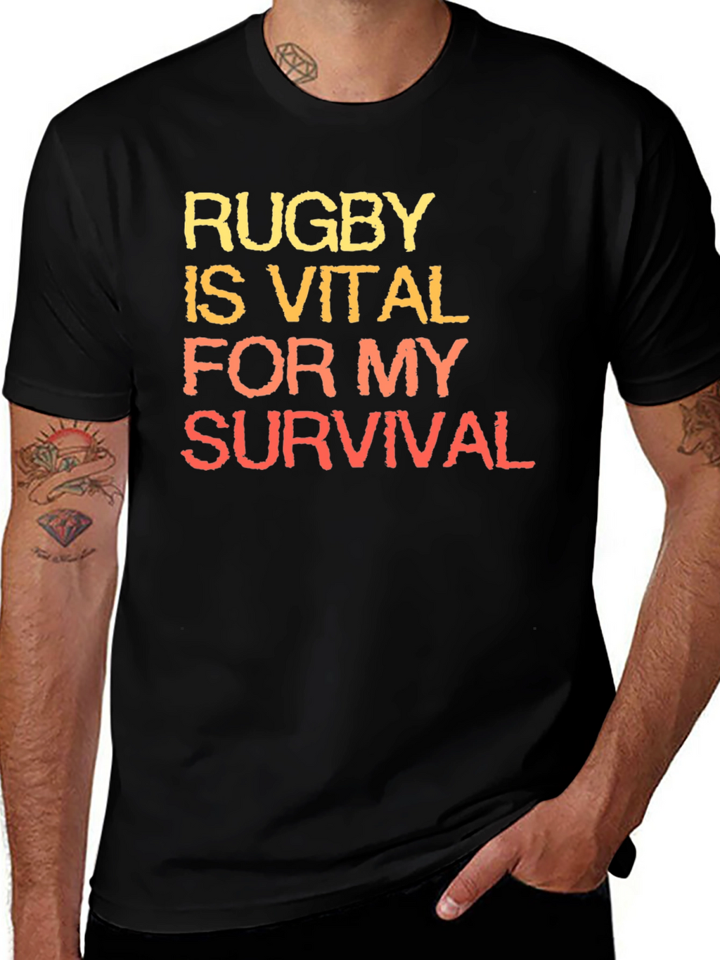 Rugby is Vital T-Shirt | Black Graphic Tee