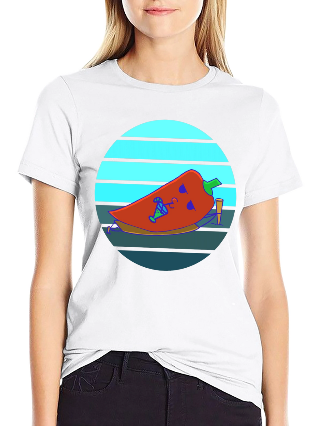 Chill Pepper Graphic Tee - Black