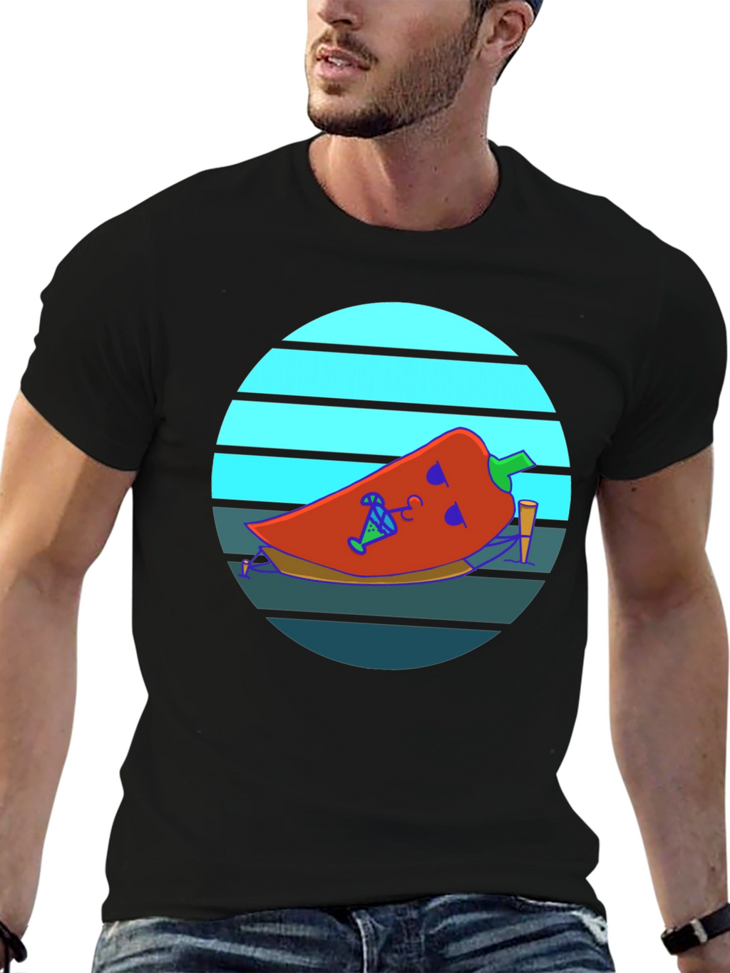 Chill Pepper Graphic Tee - Black