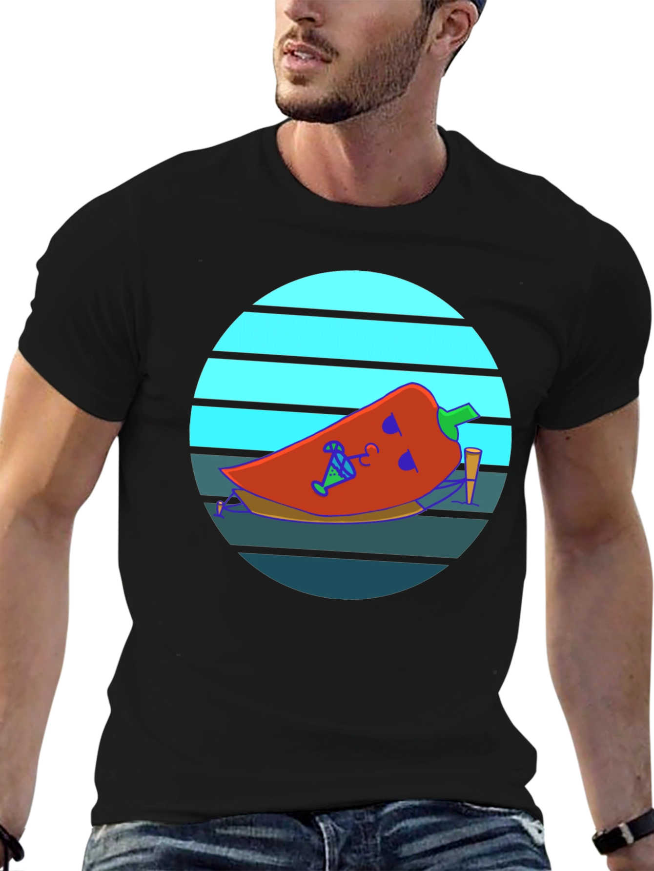 Chill Pepper Graphic Tee - Black