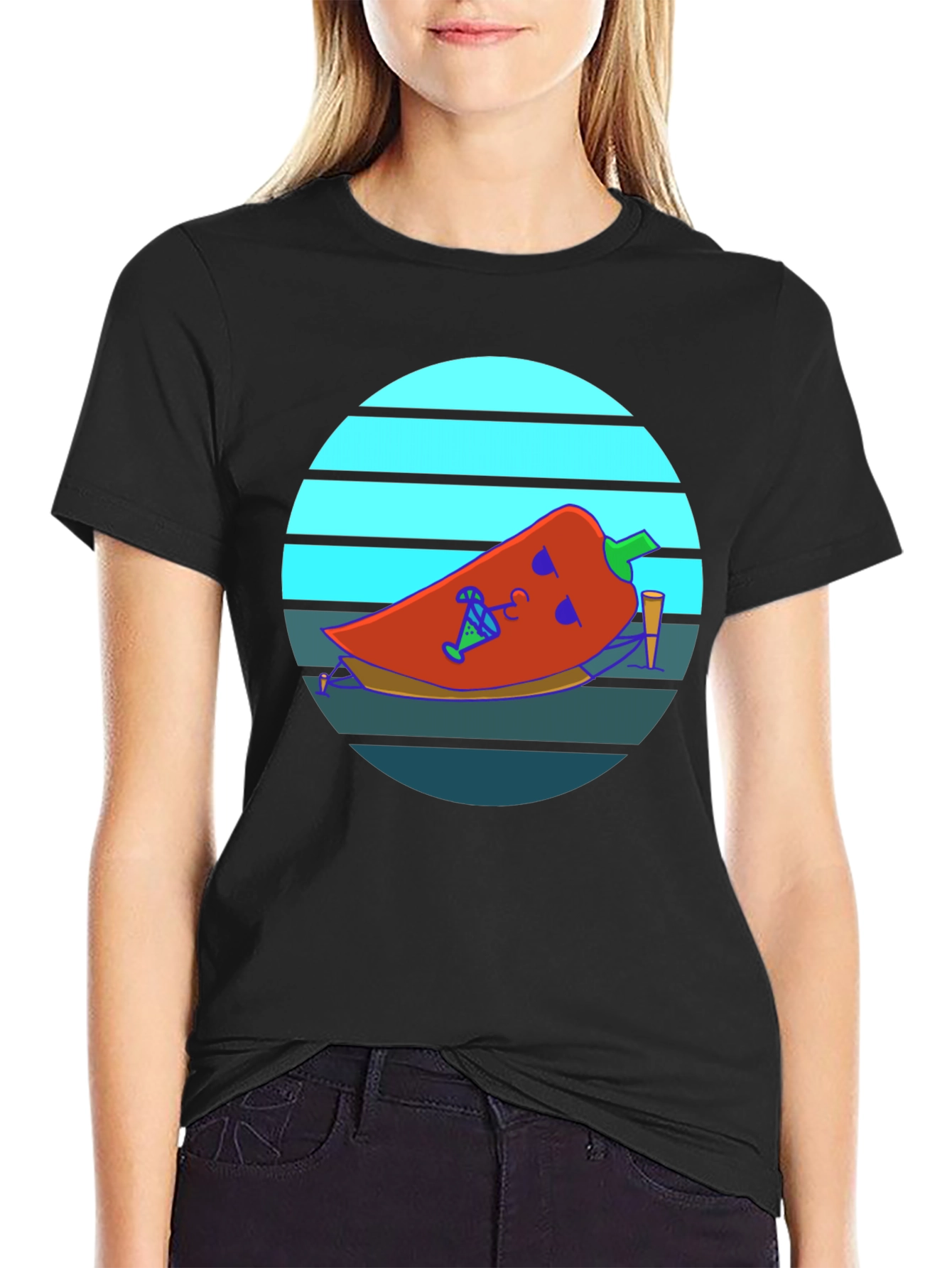 Chill Pepper Graphic Tee - Black