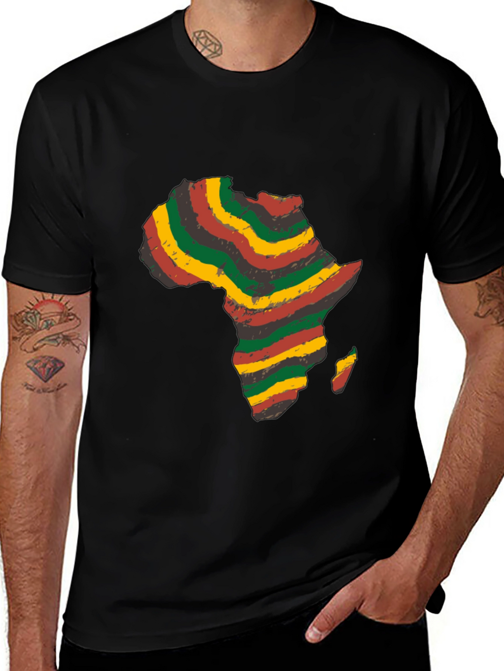 Africa Map Black T-Shirt