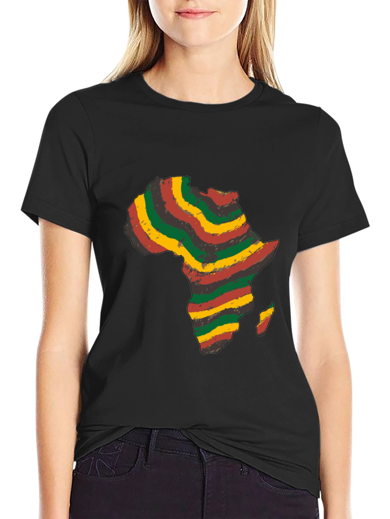 Africa Map Black T-Shirt
