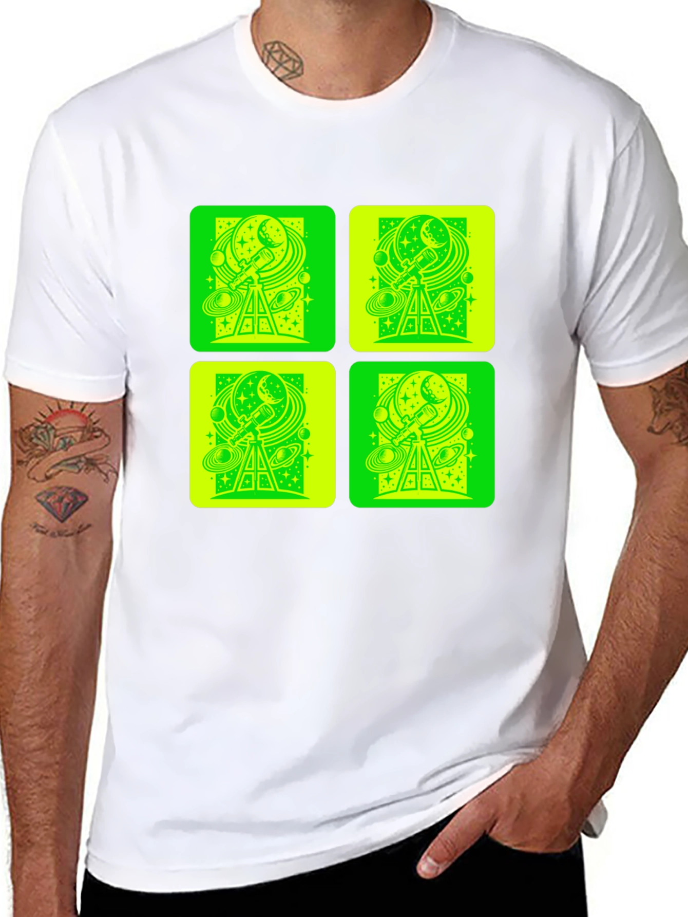 Telescope Space Print T-Shirt
