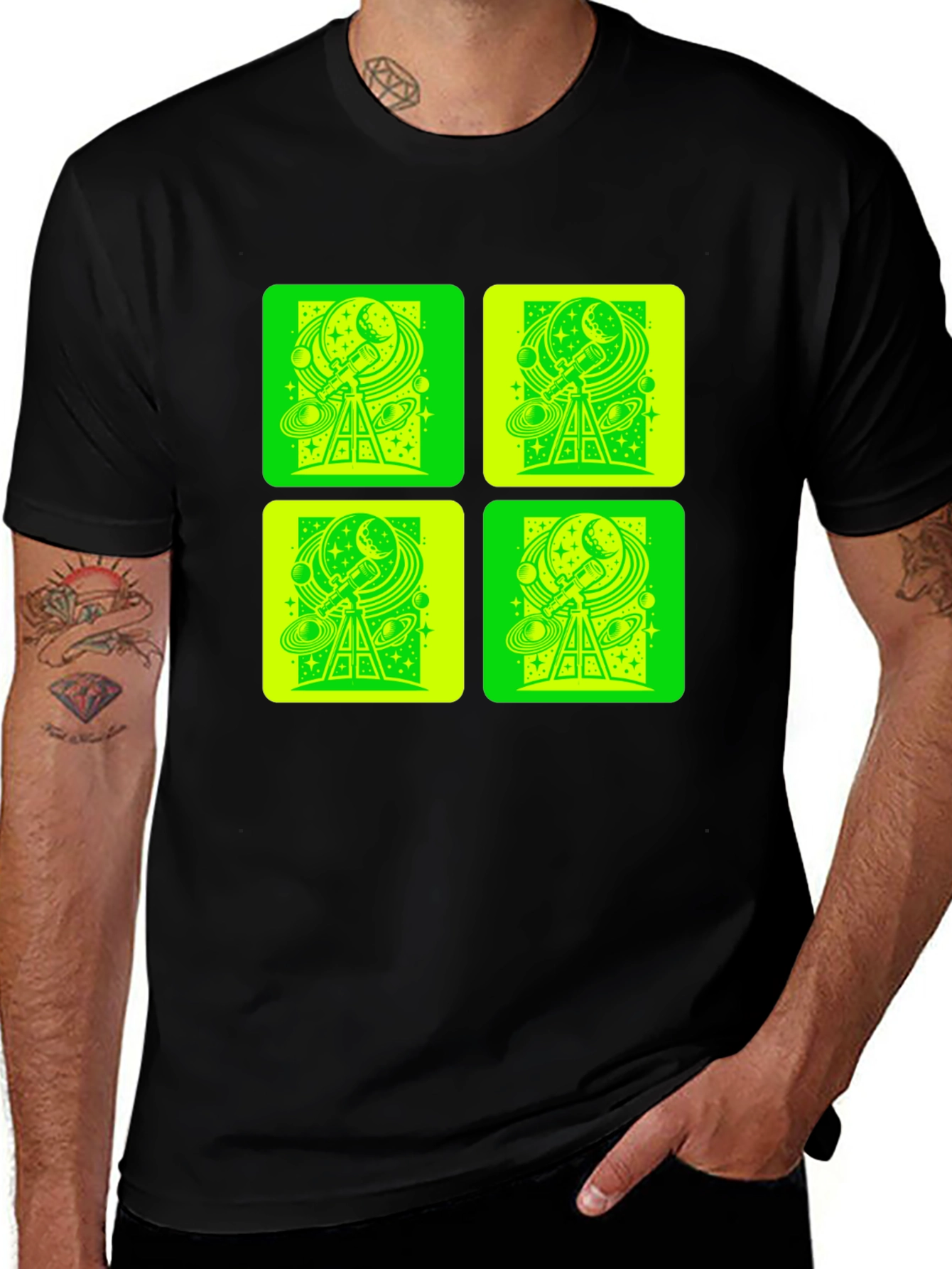 Telescope Space Print T-Shirt