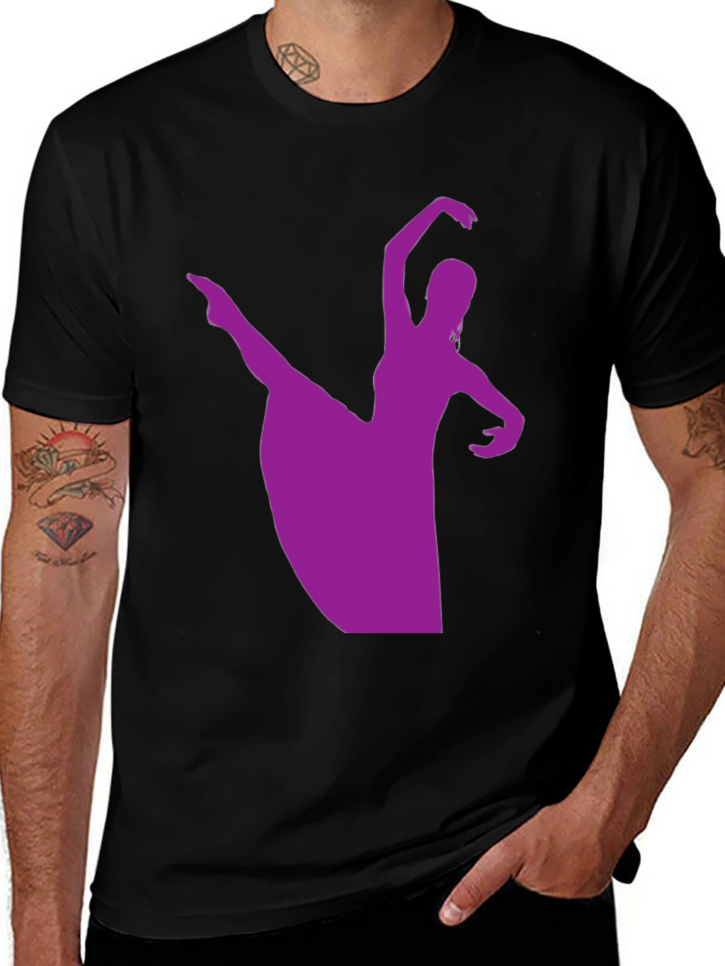 Elegant Dancer Graphic Tee - Black