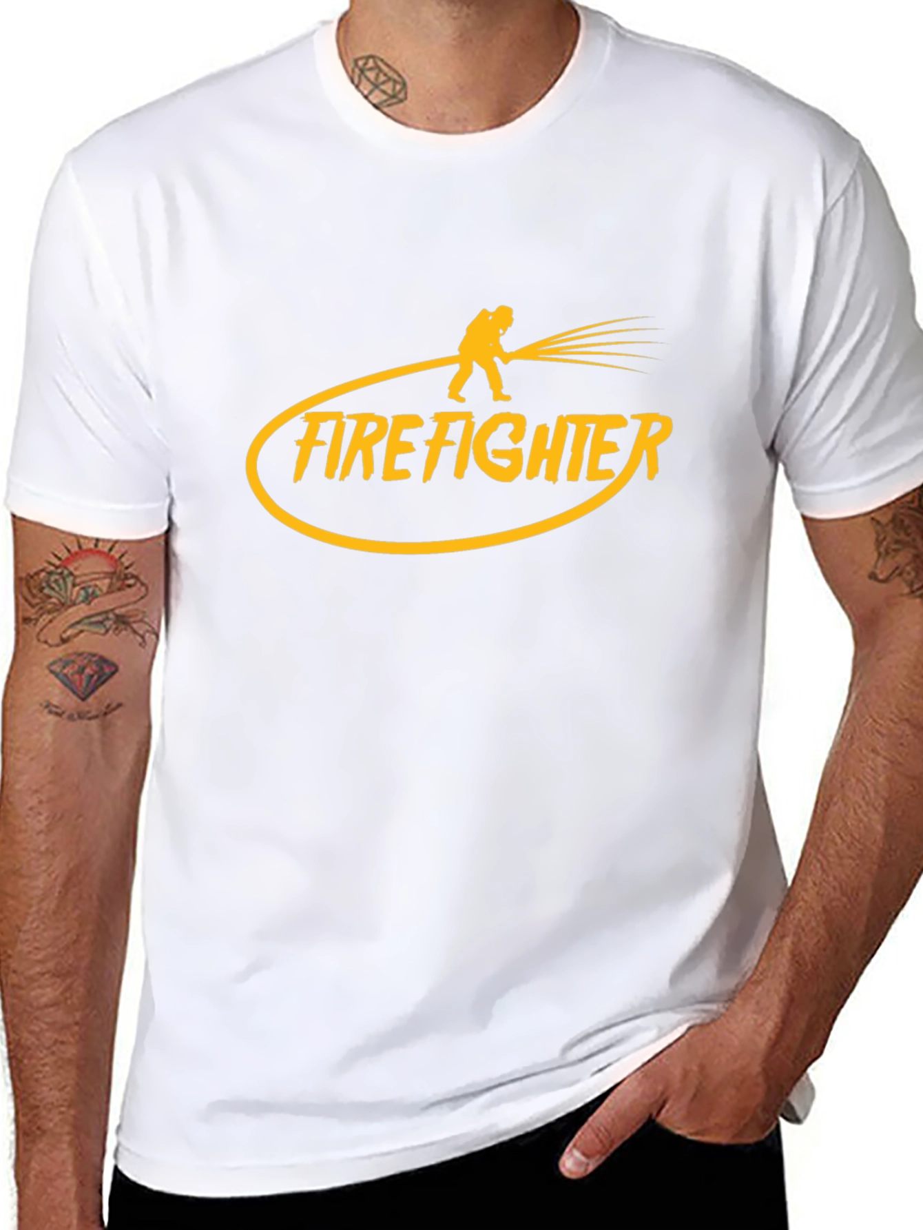 Firefighter Graphic Tee - Bold Black T-Shirt