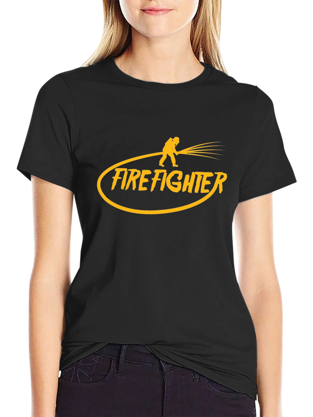 Firefighter Graphic Tee - Bold Black T-Shirt