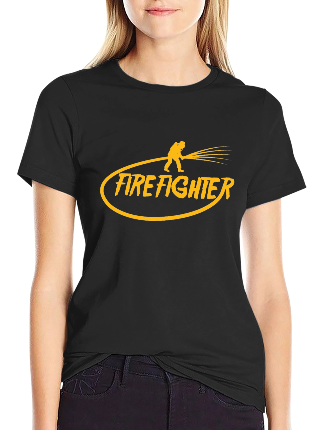 Firefighter Graphic Tee - Bold Black T-Shirt