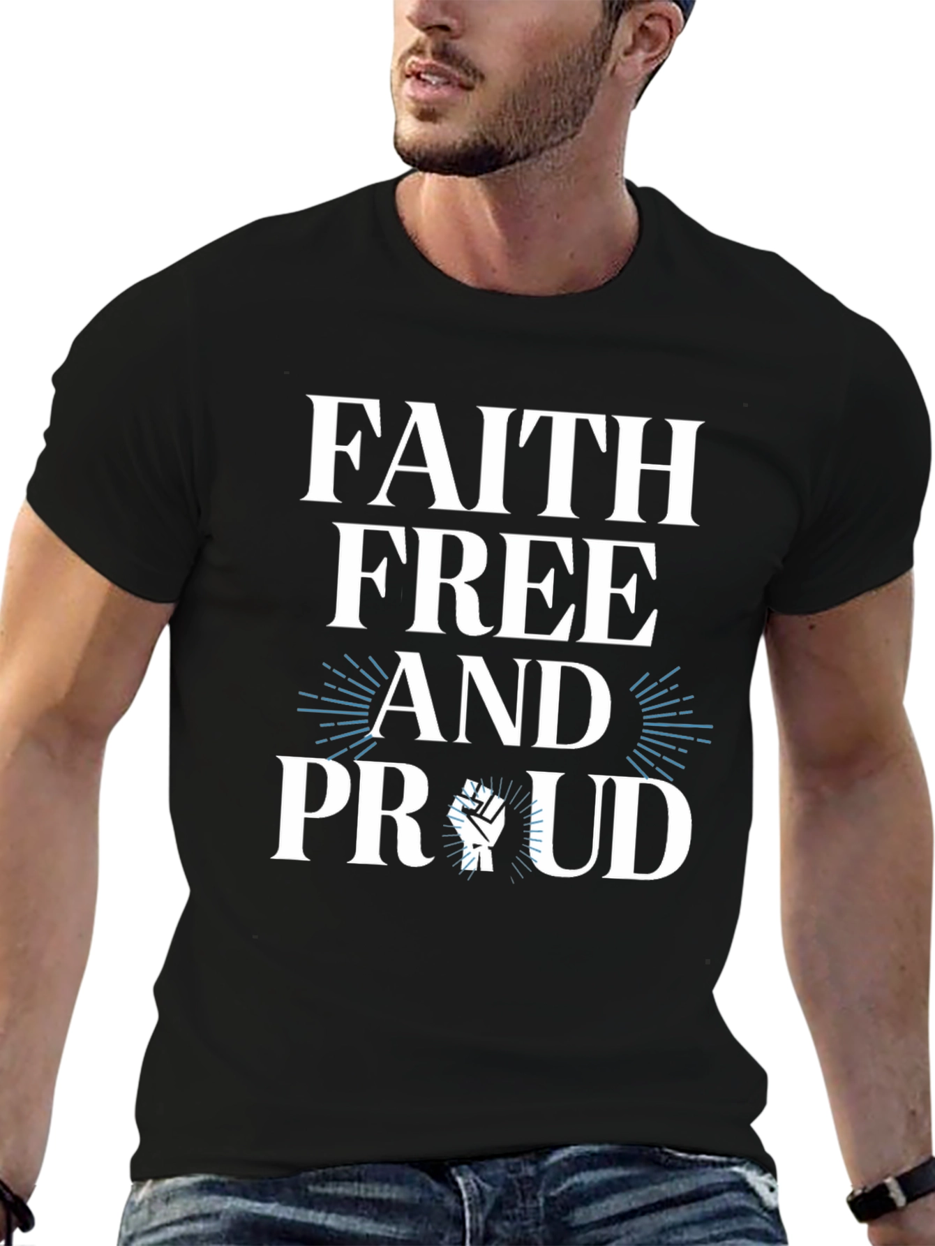 Faith Free Proud T-Shirt - Black