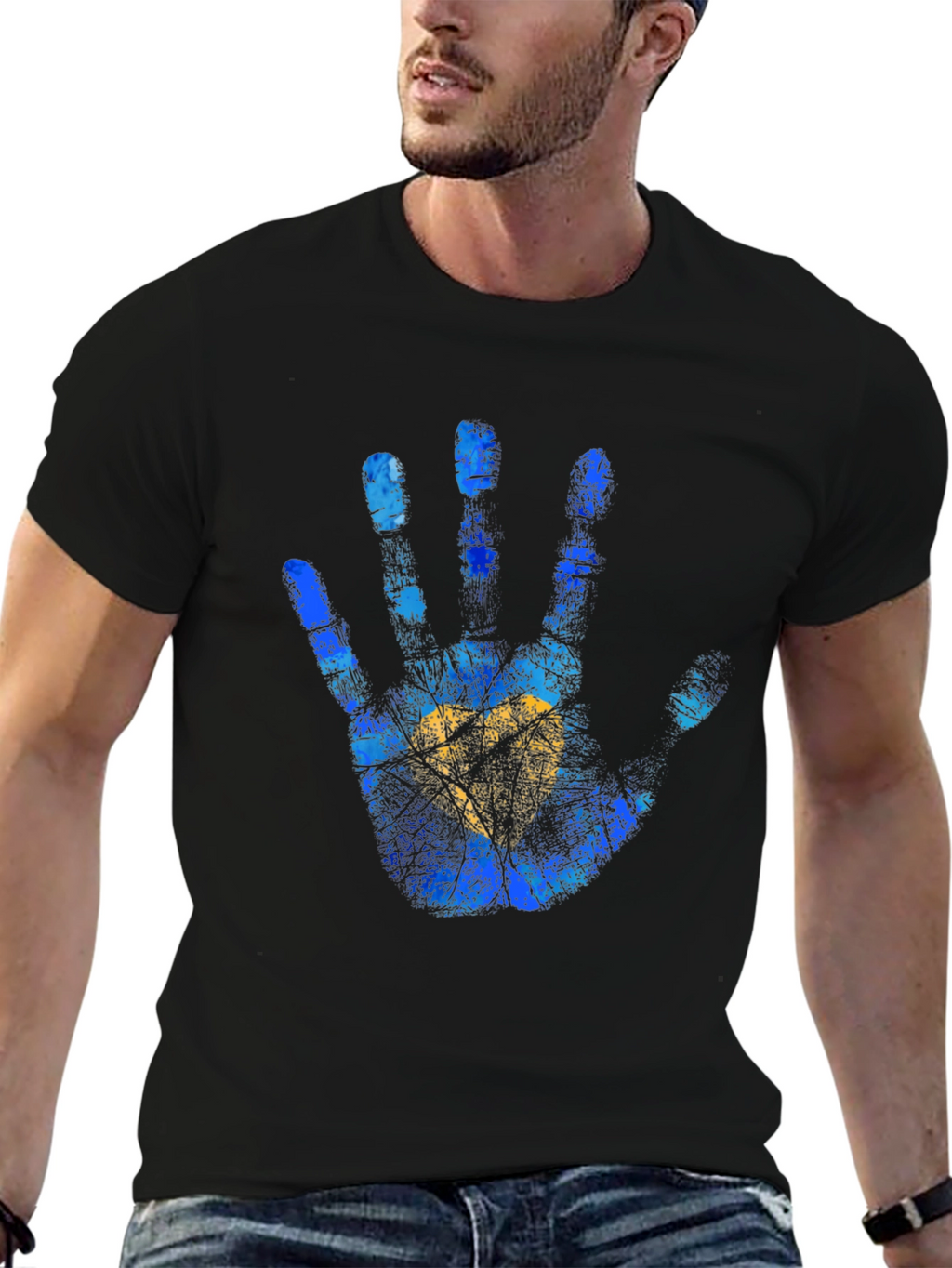 Abstract Handprint Graphic Tee