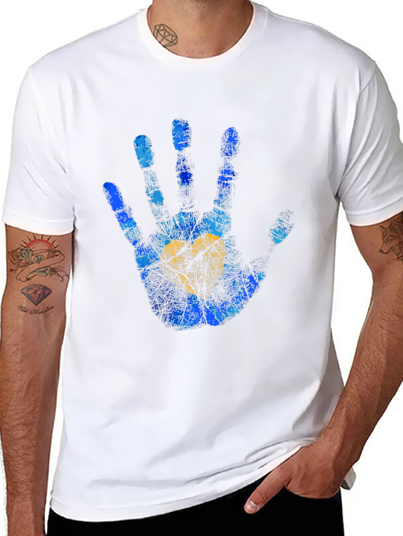 Abstract Handprint Graphic Tee