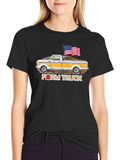 Farm Truck American Flag Graphic Tee